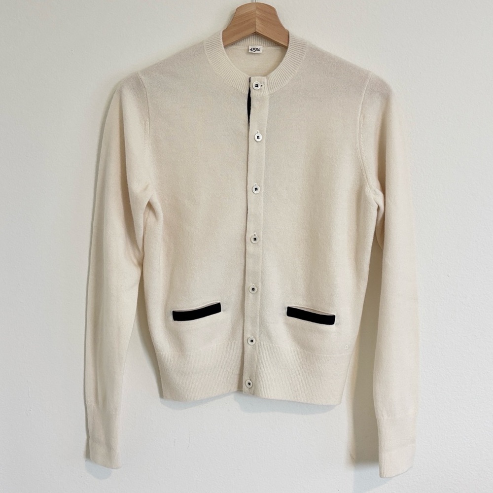 NWOT 45rpm 100% Wool Button Down Cream White Cardigan Made in Japan Size Medium